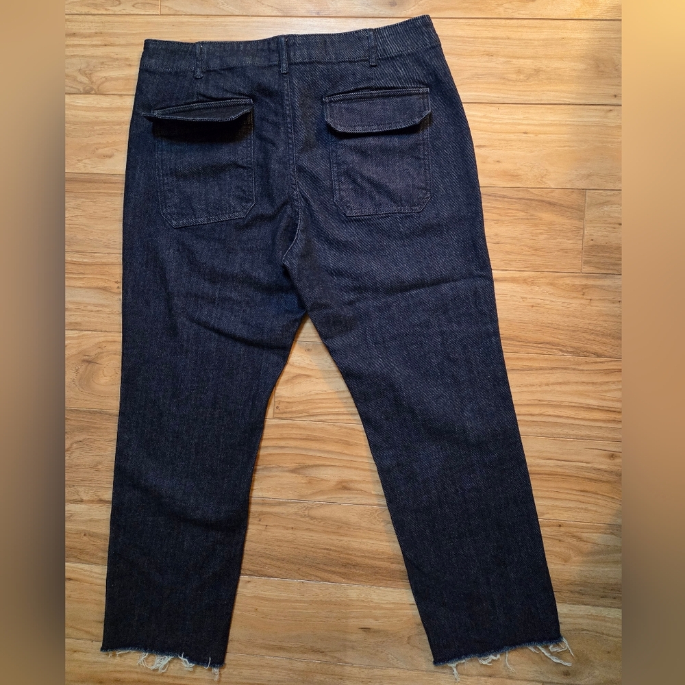 PILCRO Dark Denim High Rise Raw Hem Jeans Size 31 - Picture 5 of 7